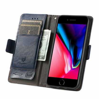 For iPhone 16e CaseNeo Splicing Dual Magnetic Buckle Leather Phone Case(Blue) - iPhone 16e Cases by buy2fix | Online Shopping UK | buy2fix