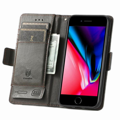 For iPhone 16e CaseNeo Splicing Dual Magnetic Buckle Leather Phone Case(Gray) - iPhone 16e Cases by buy2fix | Online Shopping UK | buy2fix
