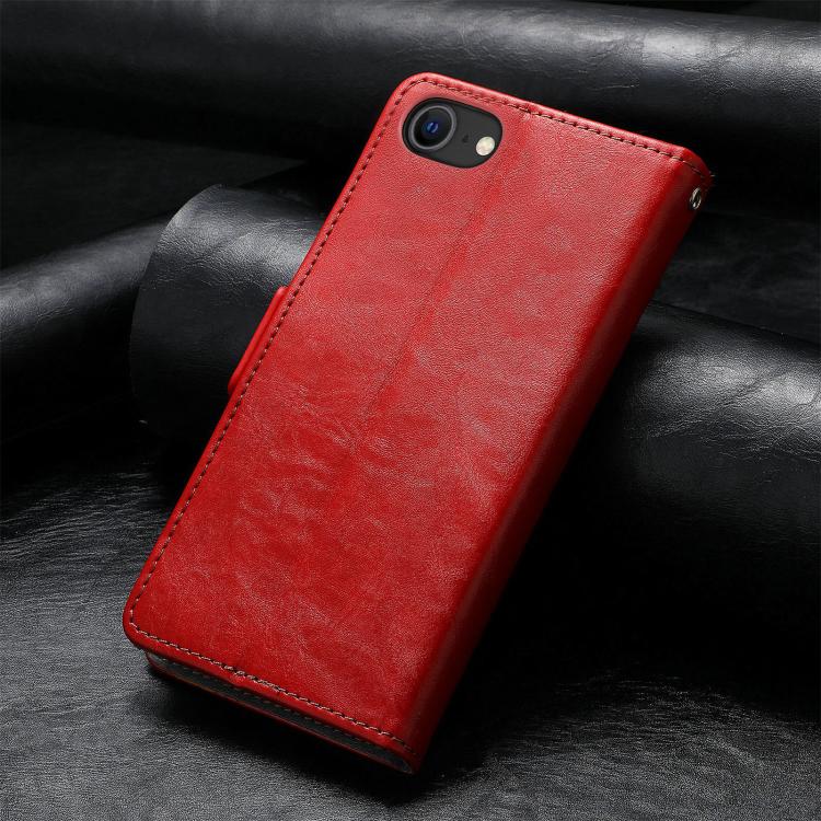 For iPhone 16e CaseNeo Splicing Dual Magnetic Buckle Leather Phone Case(Red) - iPhone 16e Cases by buy2fix | Online Shopping UK | buy2fix