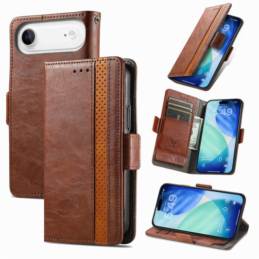 For iPhone Air CaseNeo Splicing Dual Magnetic Buckle Leather Phone Case(Brown) - iPhone Air Cases by buy2fix | Online Shopping UK | buy2fix