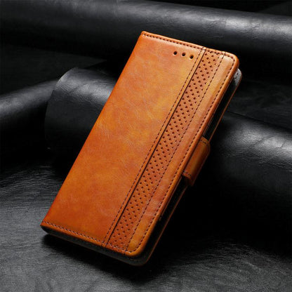 For iPhone Air CaseNeo Splicing Dual Magnetic Buckle Leather Phone Case(Khaki) - iPhone Air Cases by buy2fix | Online Shopping UK | buy2fix