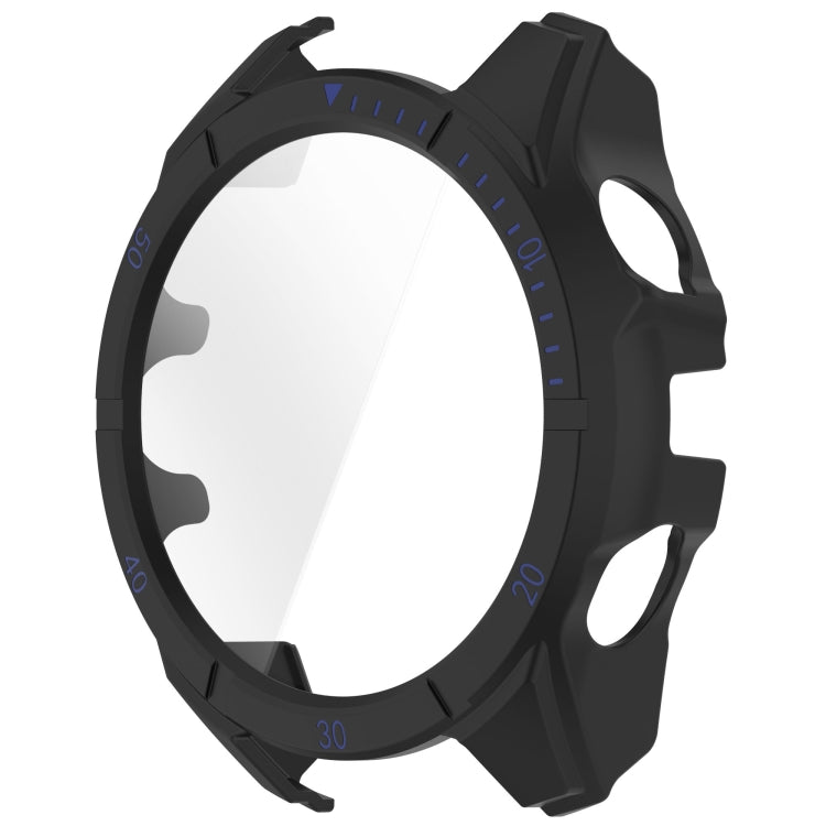 For Garmin Fenix 8 AMOLED 51mm Tempered Glass Film Integrated PC Watch Case(Black Blue) - Watch Cases by buy2fix | Online Shopping UK | buy2fix