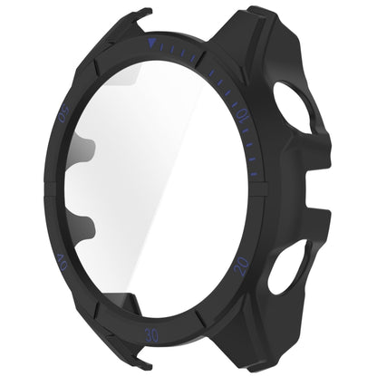 For Garmin Fenix 8 AMOLED 51mm Tempered Glass Film Integrated PC Watch Case(Black Blue) - Watch Cases by buy2fix | Online Shopping UK | buy2fix