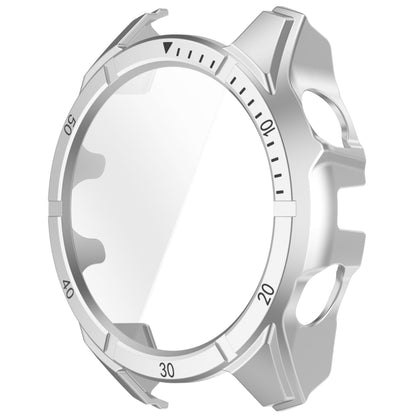 For Garmin Fenix 8 AMOLED 51mm Tempered Glass Film Integrated PC Watch Case(Silver Black) - Watch Cases by buy2fix | Online Shopping UK | buy2fix