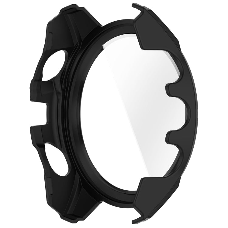 For Garmin Fenix 8 AMOLED 43mm Tempered Glass Film Integrated PC Watch Case(Black Blue) - Watch Cases by buy2fix | Online Shopping UK | buy2fix