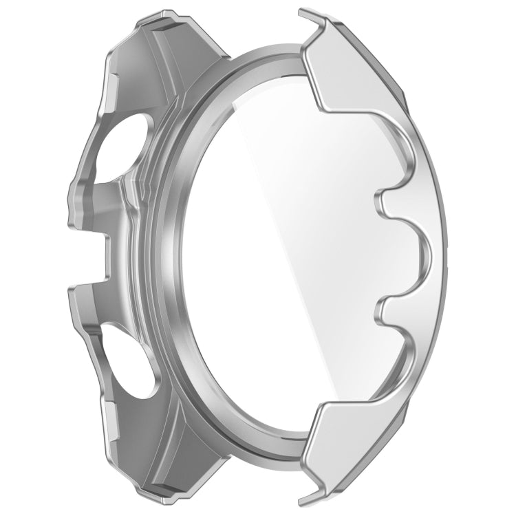 For Garmin Fenix 8 AMOLED 43mm Tempered Glass Film Integrated PC Watch Case(Silver Black) - Watch Cases by buy2fix | Online Shopping UK | buy2fix