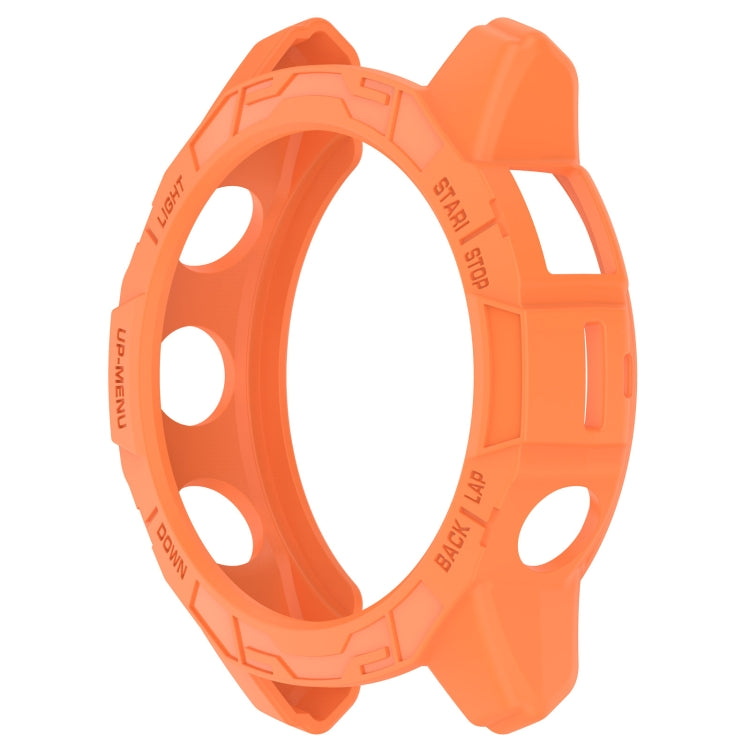 For Garmin Fenix E 47mm Armor Hollow TPU Half Coverage Watch Protective Case(Orange) by buy2fix