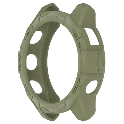 For Garmin Fenix E 47mm Armor Hollow TPU Half Coverage Watch Protective Case(Jungle Green) by buy2fix