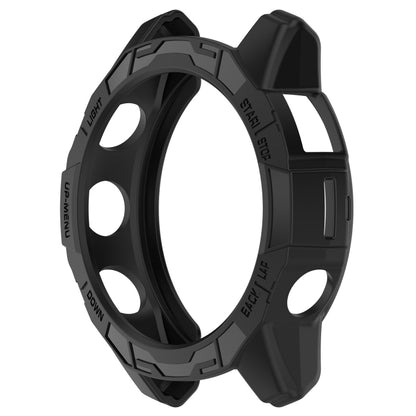 For Garmin Fenix E 47mm Armor Hollow TPU Half Coverage Watch Protective Case(Black) by buy2fix