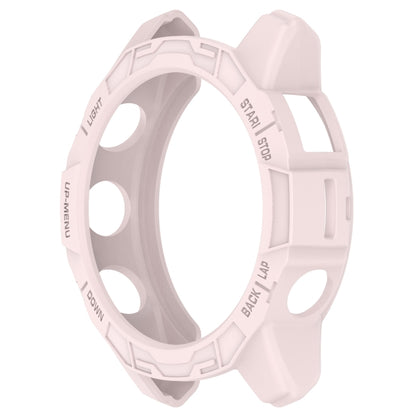 For Garmin Fenix E 47mm Armor Hollow TPU Half Coverage Watch Protective Case(Light Pink) by buy2fix