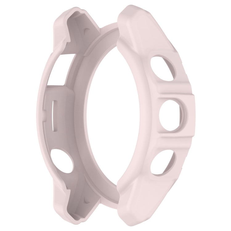 For Garmin Fenix E 47mm Armor Hollow TPU Half Coverage Watch Protective Case(Light Pink) by buy2fix