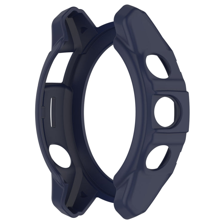 For Garmin Fenix E 47mm Armor Hollow TPU Half Coverage Watch Protective Case(Midnight Blue) - Watch Cases by buy2fix | Online Shopping UK | buy2fix