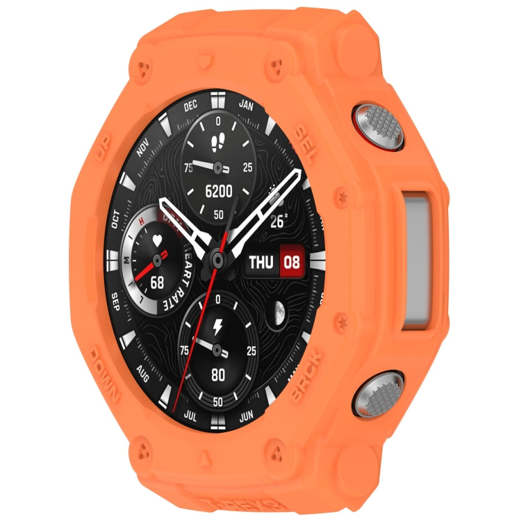 For Amazfit T-Rex3 Armor Hollow TPU Half Coverage Watch Case(Orange) by buy2fix