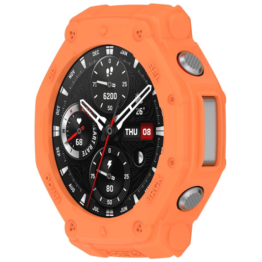 For Amazfit T-Rex3 Armor Hollow TPU Half Coverage Watch Case(Orange) by buy2fix