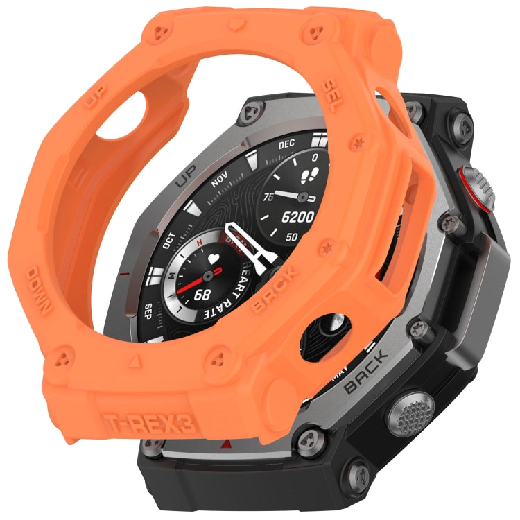 For Amazfit T-Rex3 Armor Hollow TPU Half Coverage Watch Case(Orange) by buy2fix