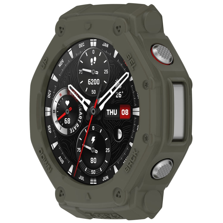 For Amazfit T-Rex3 Armor Hollow TPU Half Coverage Watch Case(Juugle Green) by buy2fix
