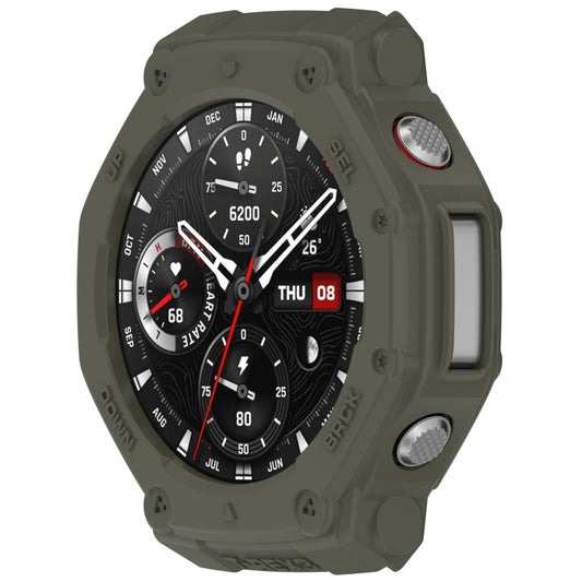 For Amazfit T-Rex3 Armor Hollow TPU Half Coverage Watch Case(Juugle Green) by buy2fix