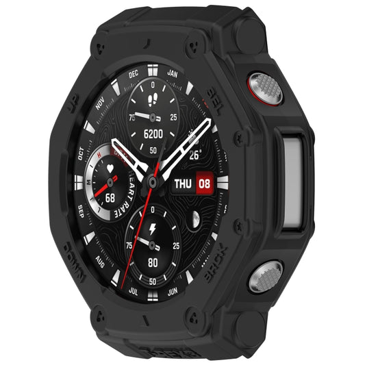 For Amazfit T-Rex3 Armor Hollow TPU Half Coverage Watch Case(Black) by buy2fix
