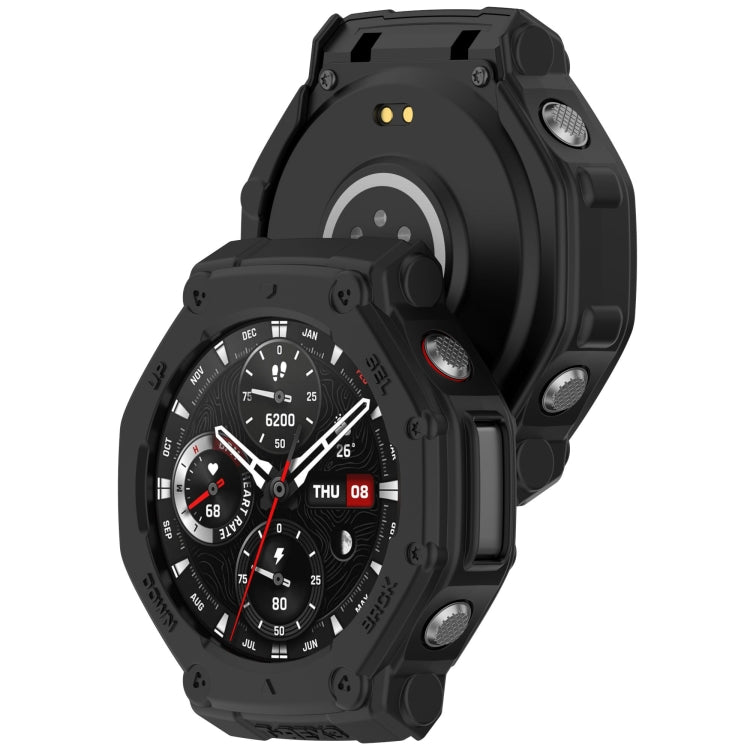For Amazfit T-Rex3 Armor Hollow TPU Half Coverage Watch Case(Black) by buy2fix