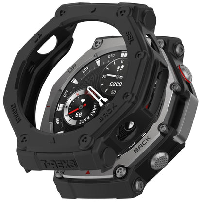 For Amazfit T-Rex3 Armor Hollow TPU Half Coverage Watch Case(Black) by buy2fix