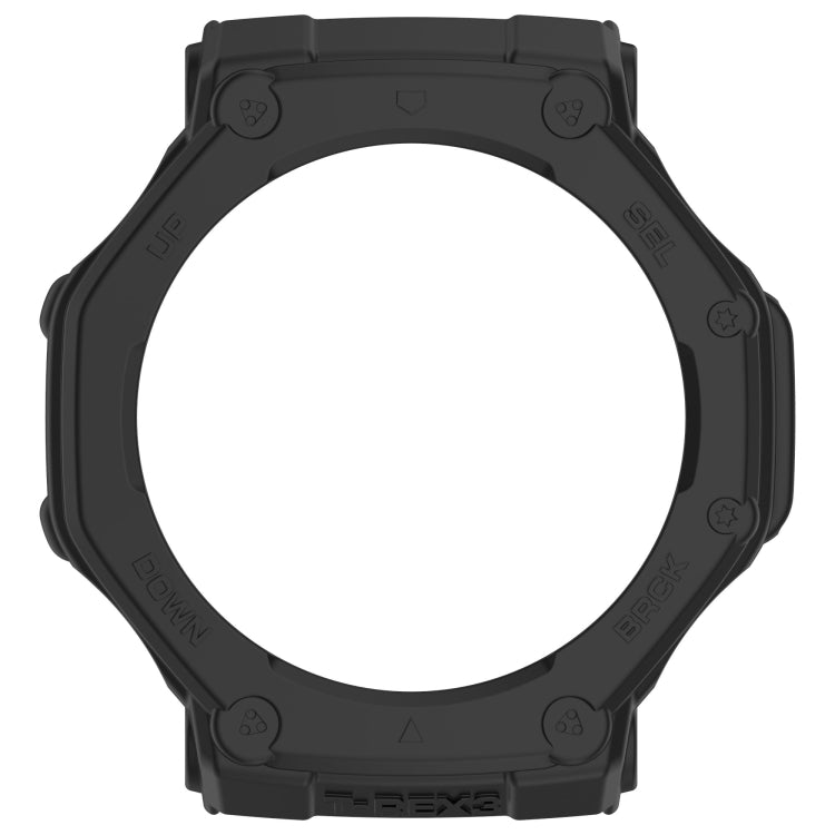 For Amazfit T-Rex3 Armor Hollow TPU Half Coverage Watch Case(Black) by buy2fix