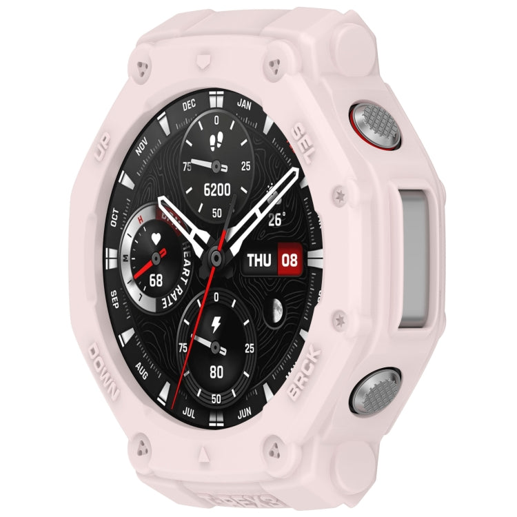 For Amazfit T-Rex3 Armor Hollow TPU Half Coverage Watch Case(Light Pink) by buy2fix