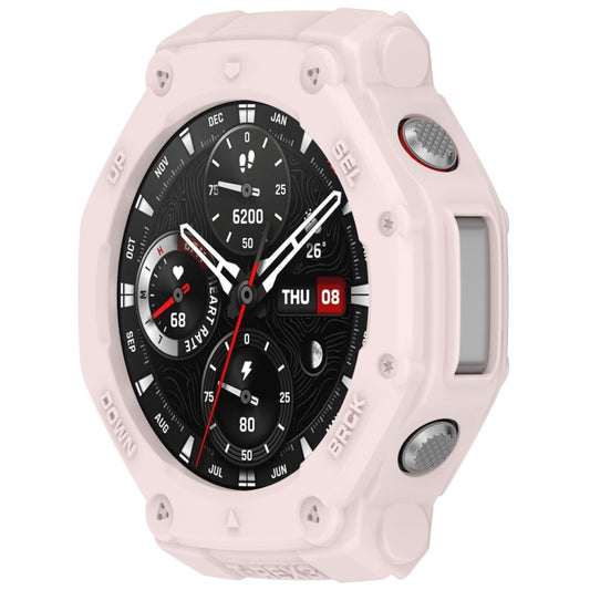 For Amazfit T-Rex3 Armor Hollow TPU Half Coverage Watch Case(Light Pink) by buy2fix
