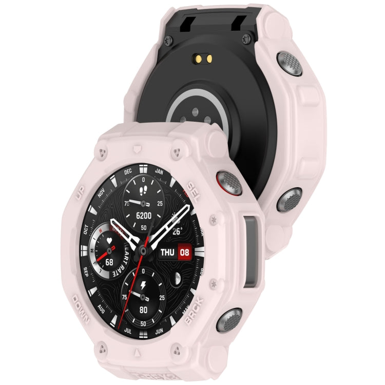 For Amazfit T-Rex3 Armor Hollow TPU Half Coverage Watch Case(Light Pink) by buy2fix