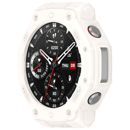 For Amazfit T-Rex3 Armor Hollow TPU Half Coverage Watch Case(Ivory White)