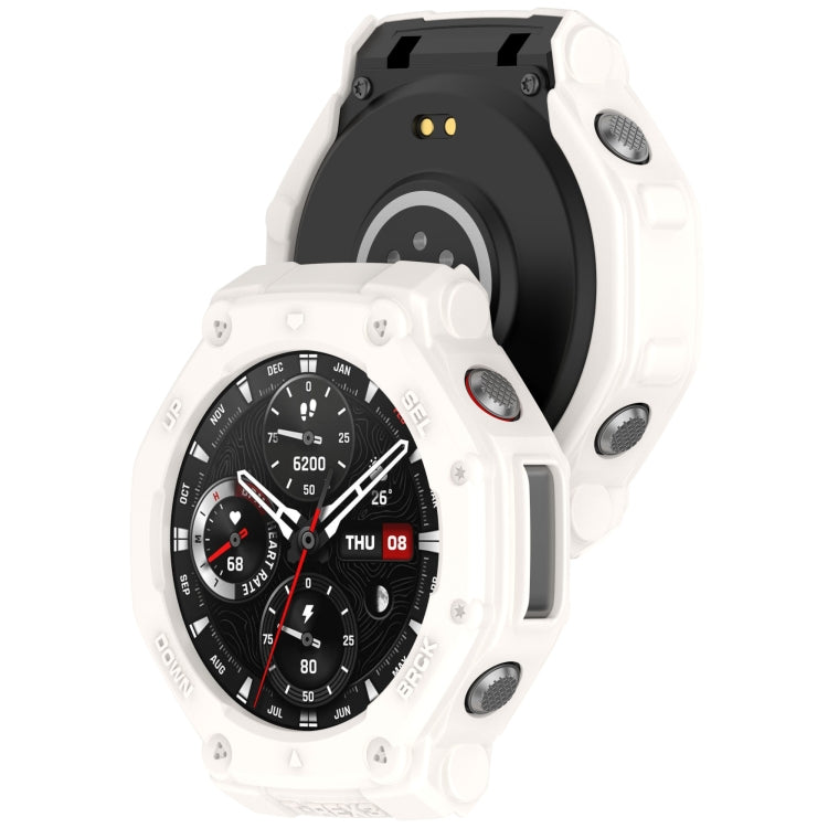 For Amazfit T-Rex3 Armor Hollow TPU Half Coverage Watch Case(Ivory White) by buy2fix