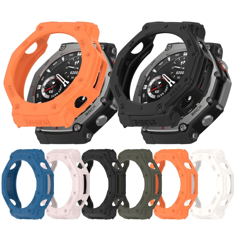 For Amazfit T-Rex3 Armor Hollow TPU Half Coverage Watch Case(Black) by buy2fix