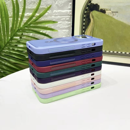 For iPhone 16 Pro Bread 3 in 1 MagSafe Acrylic Hybrid Silicone Phone Case(Dark Purple) by buy2fix