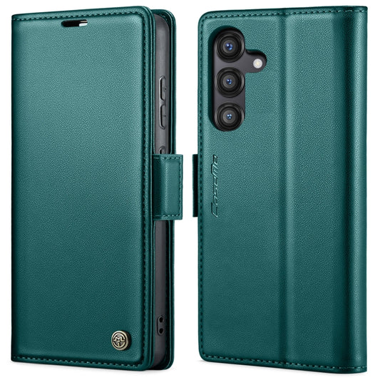 For Samsung Galaxy S24 FE 5G CaseMe 023 Butterfly Buckle Litchi Texture RFID Anti-theft Leather Phone Case(Green) by CaseMe