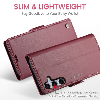 For Samsung Galaxy S25 5G CaseMe 023 Butterfly Buckle Litchi Texture RFID Anti-theft Leather Phone Case(Red) by CaseMe