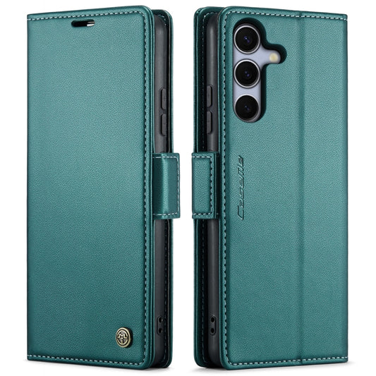 For Samsung Galaxy S25 5G CaseMe 023 Butterfly Buckle Litchi Texture RFID Anti-theft Leather Phone Case(Green) by CaseMe