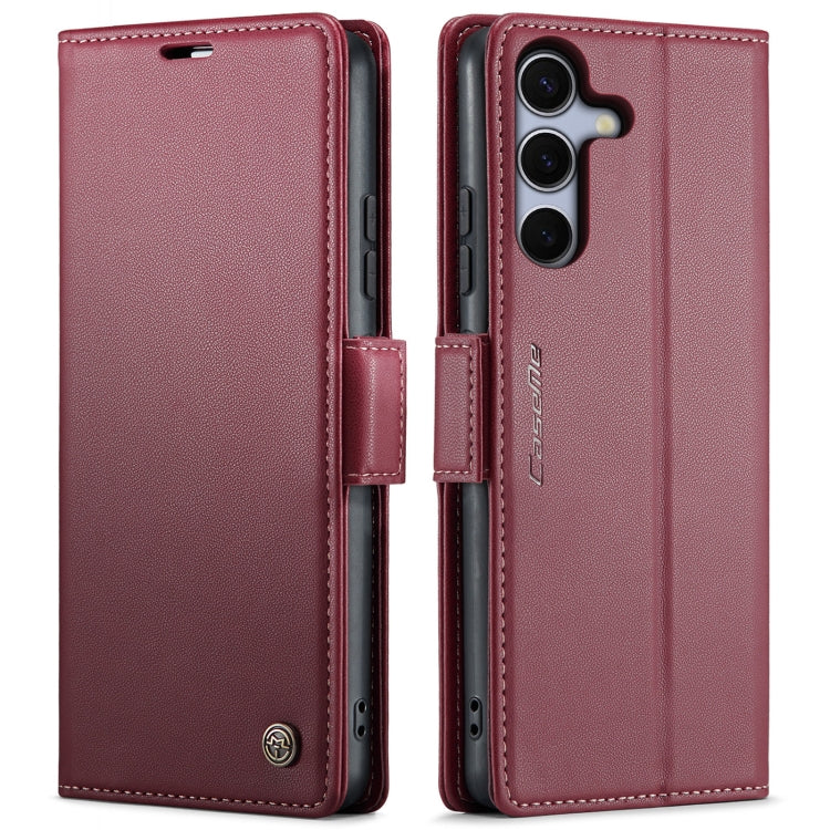 For Samsung Galaxy S25+ 5G CaseMe 023 Butterfly Buckle Litchi Texture RFID Anti-theft Leather Phone Case(Red) by CaseMe