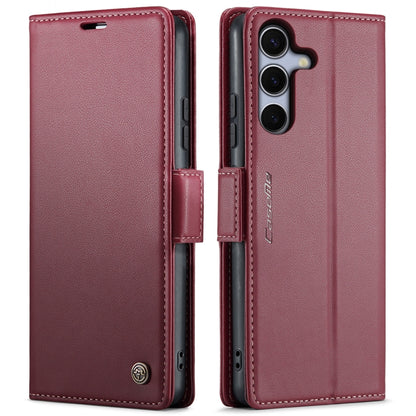 For Samsung Galaxy S25+ 5G CaseMe 023 Butterfly Buckle Litchi Texture RFID Anti-theft Leather Phone Case(Red) by CaseMe