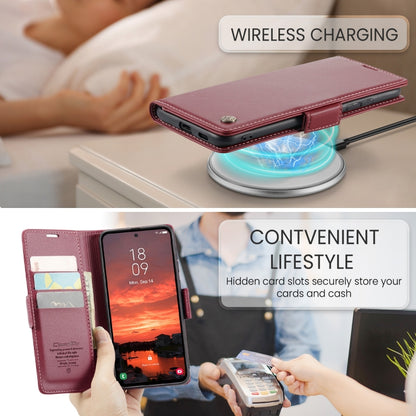 For Samsung Galaxy S25+ 5G CaseMe 023 Butterfly Buckle Litchi Texture RFID Anti-theft Leather Phone Case(Red) by CaseMe