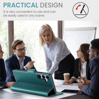 For Samsung Galaxy S25+ 5G CaseMe 023 Butterfly Buckle Litchi Texture RFID Anti-theft Leather Phone Case(Green) by CaseMe