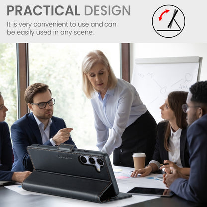 For Samsung Galaxy S25+ 5G CaseMe 023 Butterfly Buckle Litchi Texture RFID Anti-theft Leather Phone Case(Black) by CaseMe