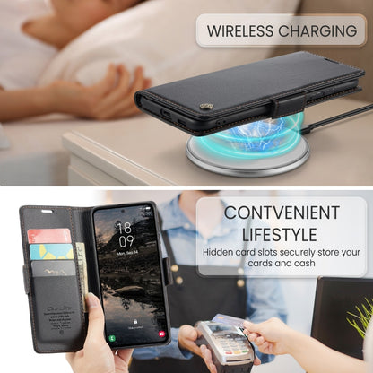 For Samsung Galaxy S25+ 5G CaseMe 023 Butterfly Buckle Litchi Texture RFID Anti-theft Leather Phone Case(Black) by CaseMe