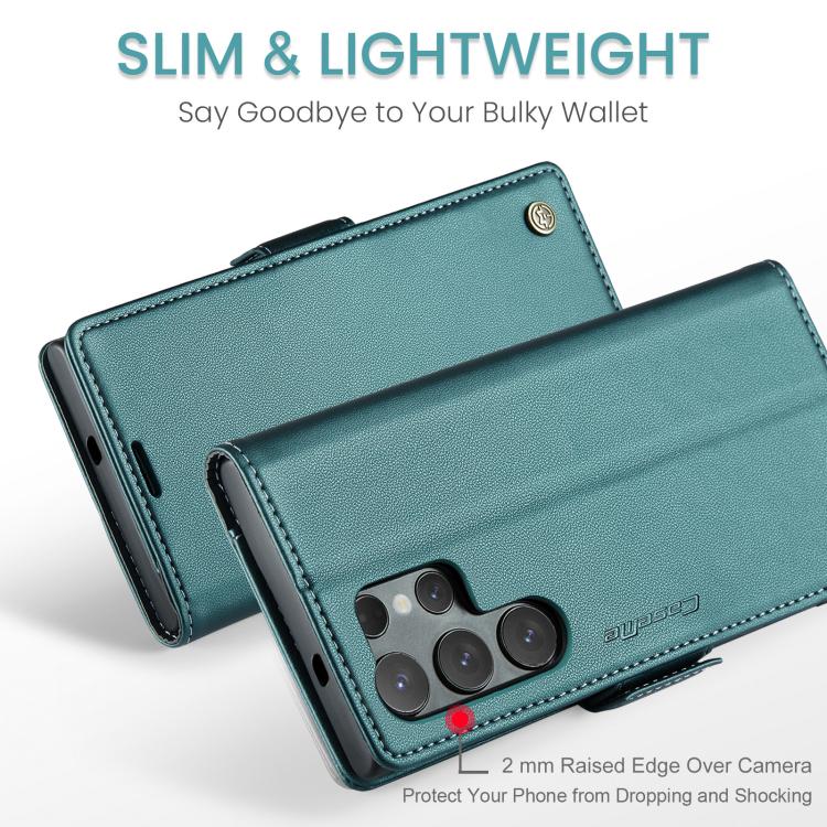 For Samsung Galaxy S25 Ultra 5G CaseMe 023 Butterfly Buckle Litchi Texture RFID Anti-theft Leather Phone Case(Green) by CaseMe