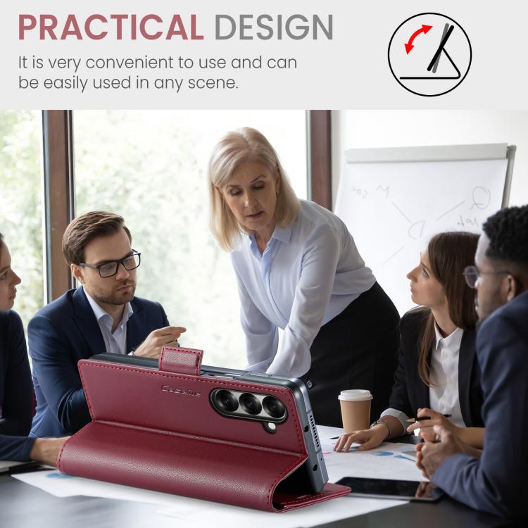 For Samsung Galaxy Z Fold7 CaseMe 023 Butterfly Buckle Litchi Texture RFID Anti-theft Leather Phone Case(Red) - Galaxy Z Fold7 5G Cases by CaseMe | Online Shopping UK | buy2fix