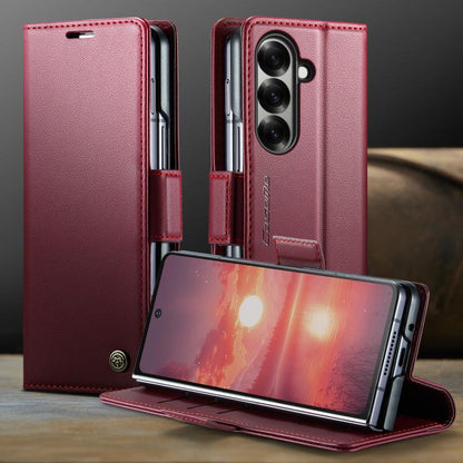 For Samsung Galaxy Z Fold7 CaseMe 023 Butterfly Buckle Litchi Texture RFID Anti-theft Leather Phone Case(Red) - Galaxy Z Fold7 5G Cases by CaseMe | Online Shopping UK | buy2fix