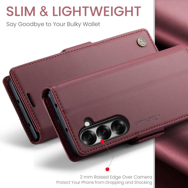 For Samsung Galaxy Z Fold7 CaseMe 023 Butterfly Buckle Litchi Texture RFID Anti-theft Leather Phone Case(Red) - Galaxy Z Fold7 5G Cases by CaseMe | Online Shopping UK | buy2fix