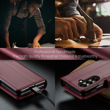 For Samsung Galaxy Z Fold7 CaseMe 023 Butterfly Buckle Litchi Texture RFID Anti-theft Leather Phone Case(Red) - Galaxy Z Fold7 5G Cases by CaseMe | Online Shopping UK | buy2fix