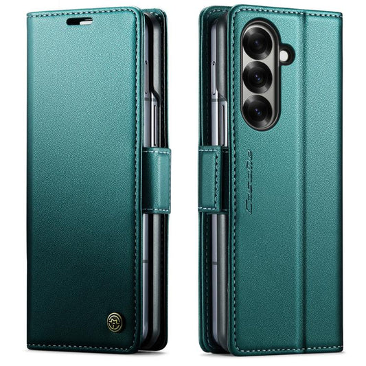 For Samsung Galaxy Z Fold7 CaseMe 023 Butterfly Buckle Litchi Texture RFID Anti-theft Leather Phone Case(Green) - Galaxy Z Fold7 5G Cases by CaseMe | Online Shopping UK | buy2fix