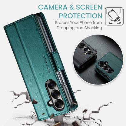 For Samsung Galaxy Z Fold7 CaseMe 023 Butterfly Buckle Litchi Texture RFID Anti-theft Leather Phone Case(Green) - Galaxy Z Fold7 5G Cases by CaseMe | Online Shopping UK | buy2fix