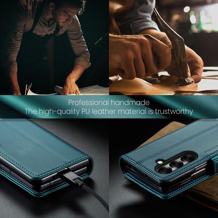 For Samsung Galaxy Z Fold7 CaseMe 023 Butterfly Buckle Litchi Texture RFID Anti-theft Leather Phone Case(Green) - Galaxy Z Fold7 5G Cases by CaseMe | Online Shopping UK | buy2fix
