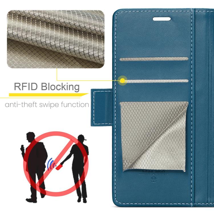 For Samsung Galaxy Z Fold7 CaseMe 023 Butterfly Buckle Litchi Texture RFID Anti-theft Leather Phone Case(Blue) - Galaxy Z Fold7 5G Cases by CaseMe | Online Shopping UK | buy2fix